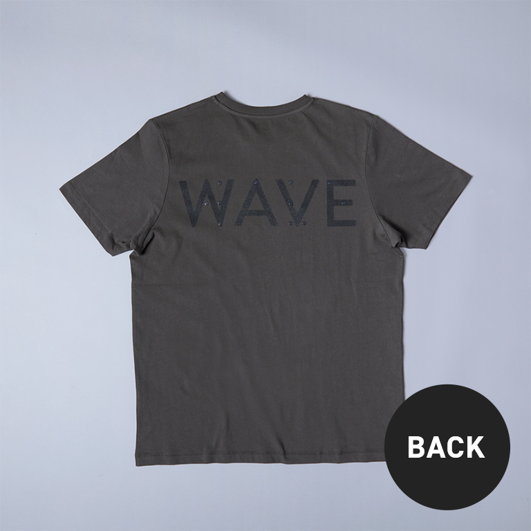 WAVE 点字モチーフ チャリティ Tシャツ GRAY