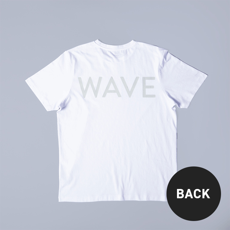 WAVE 点字モチーフ チャリティ Tシャツ WHITE