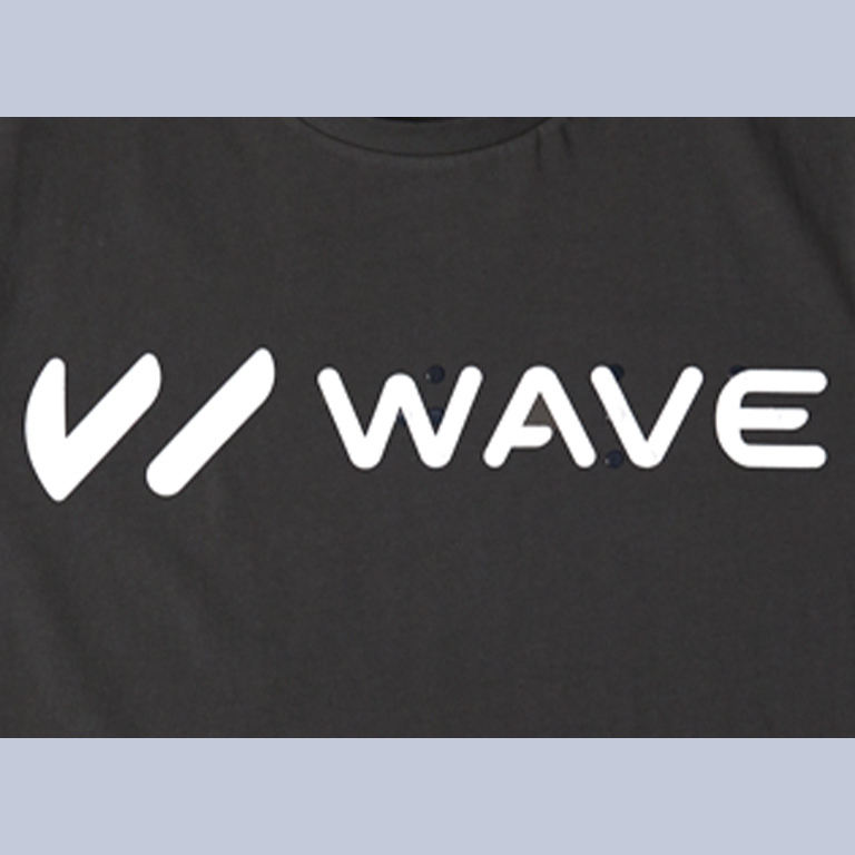 WAVEロゴ 点字モチーフ チャリティ Tシャツ GRAY 柄デザイン